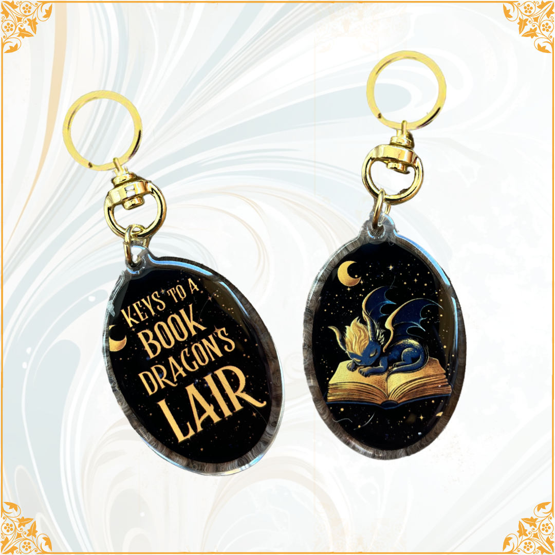 Book dragon keychain