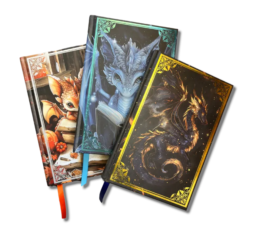 Book Dragon reading journal foiled hardcover