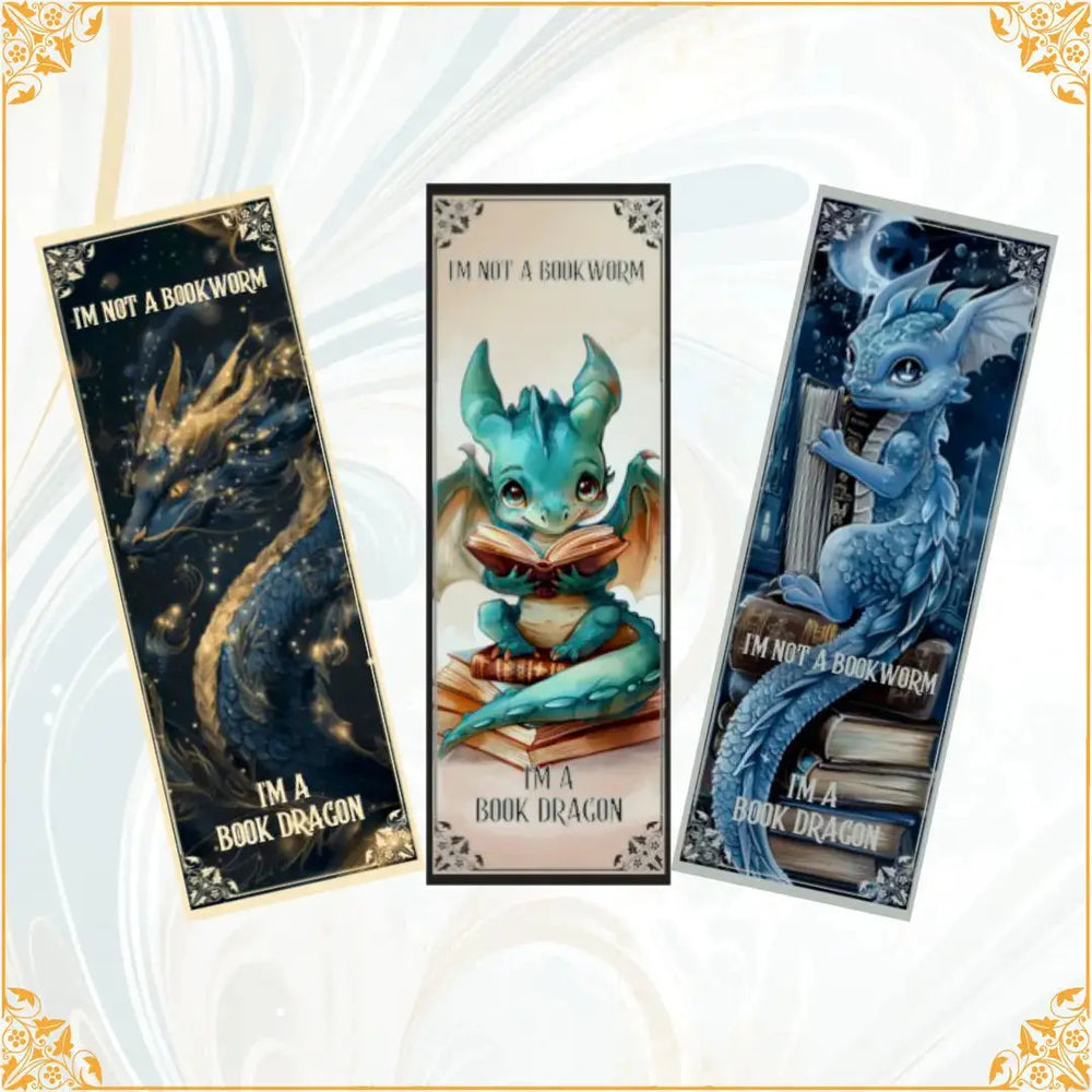 Book Dragon - Set of 3 foiled bookmarks Celine Jeanjean Books