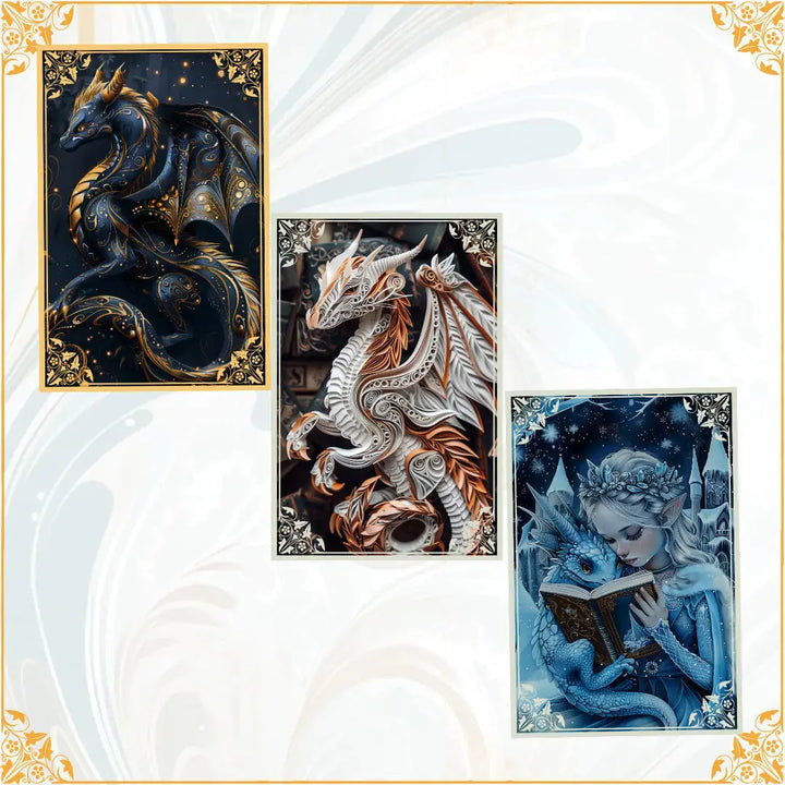 Book Dragon - Set of 3 foiled art cards Celine Jeanjean Books
