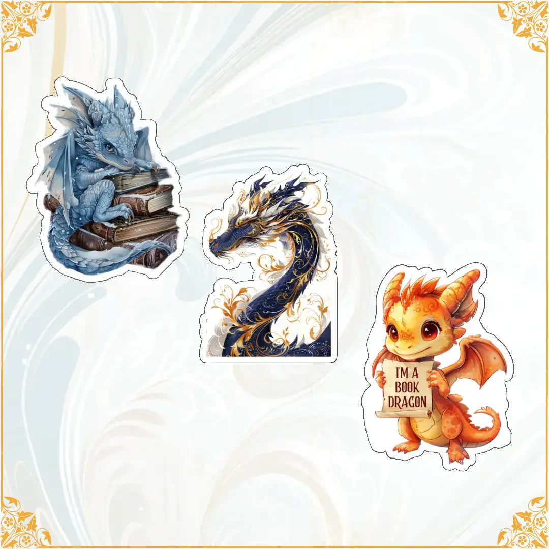 Book Dragon - Set of 3 die-cut stickers Celine Jeanjean Books