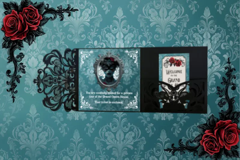 Music & Mirrors - Foiled invitation & Bookmark set - Celine Jeanjean Books