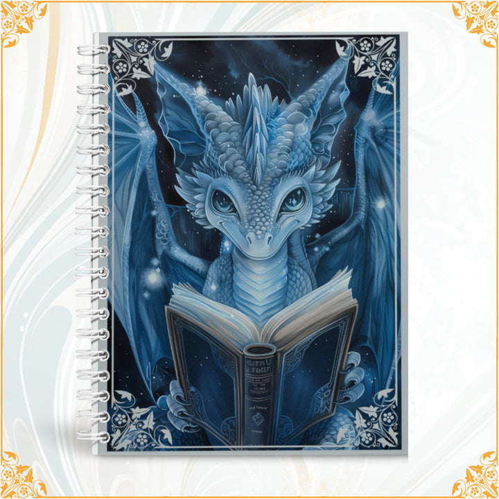 Book dragon wirebound plain notebook