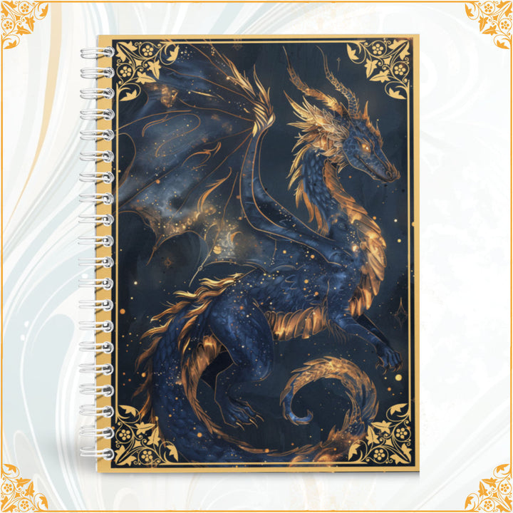 Book dragon wirebound plain notebook